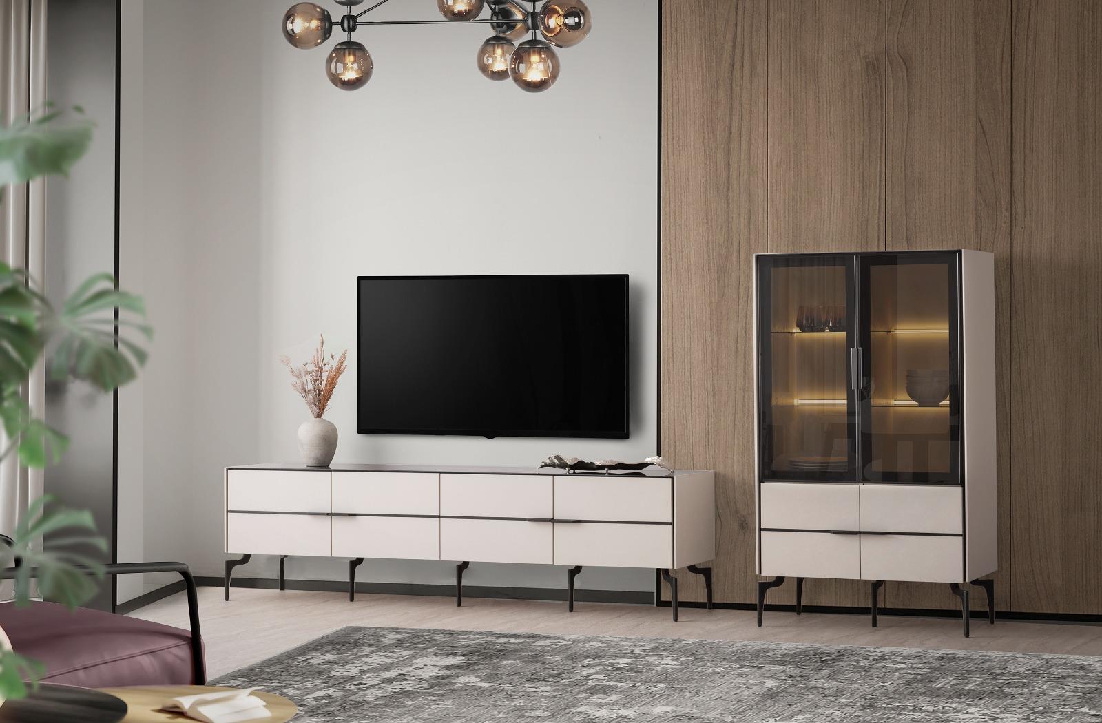 AKYOL NEVADA YEMEK ODASI TAKIMI(ÜNİTE DAHİL-SANDALYESİZ)Modern Yemek Odası Takımı