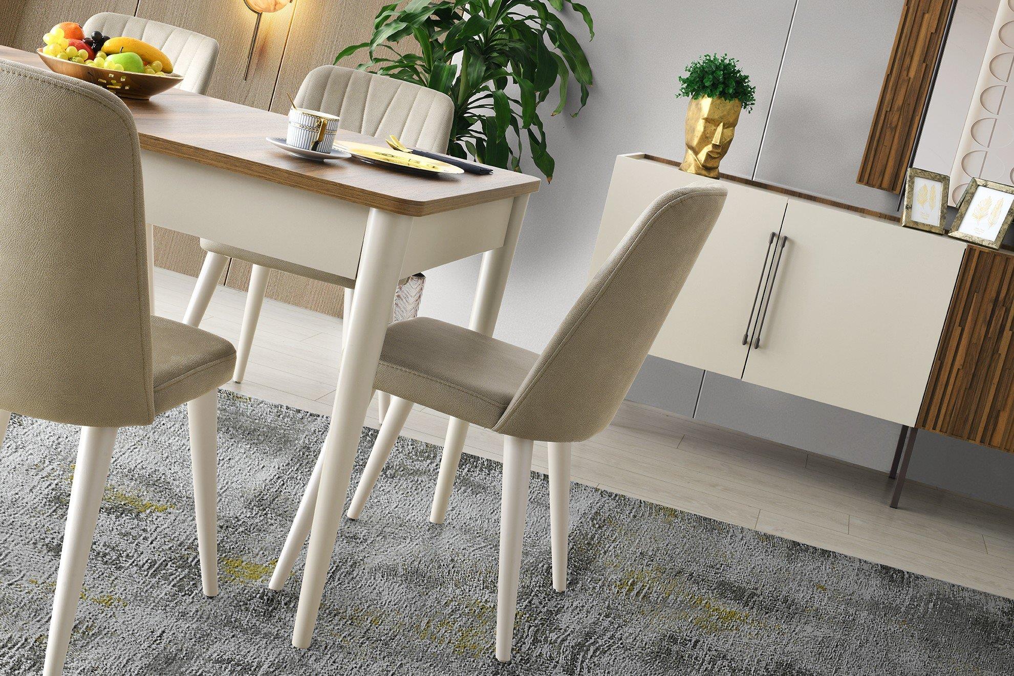 Vize Elit Yemek Odası Takımı-(6 Ad.Sand+Ünite Dahil)Modern Yemek Odası Takımı