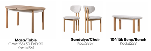 EVİSSA BOHEM 65797 YEMEK ODASI TAKIMI(ÜNİTESİZ)Modern Yemek Odası Takımı