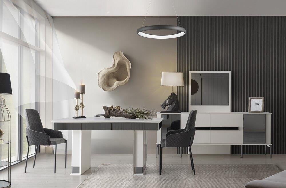 Vize Moda(Modena) Yemek Odası Takımı-(6 Ad.Sand+Ünite Dahil)Modern Yemek Odası Takımı