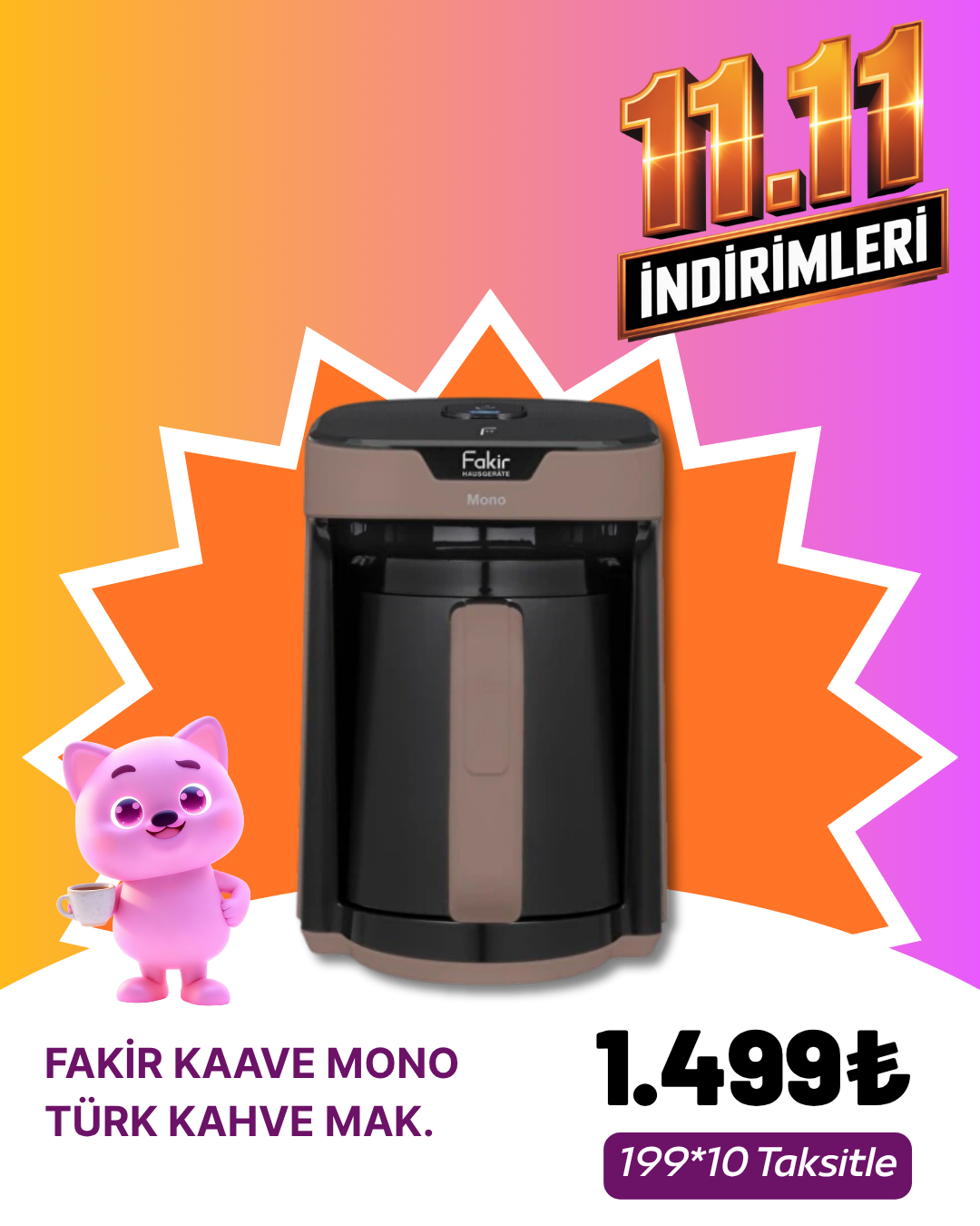 Fakir Kaave Mono Türk Kahve Makinesi - KumbejiKahve Makineleri