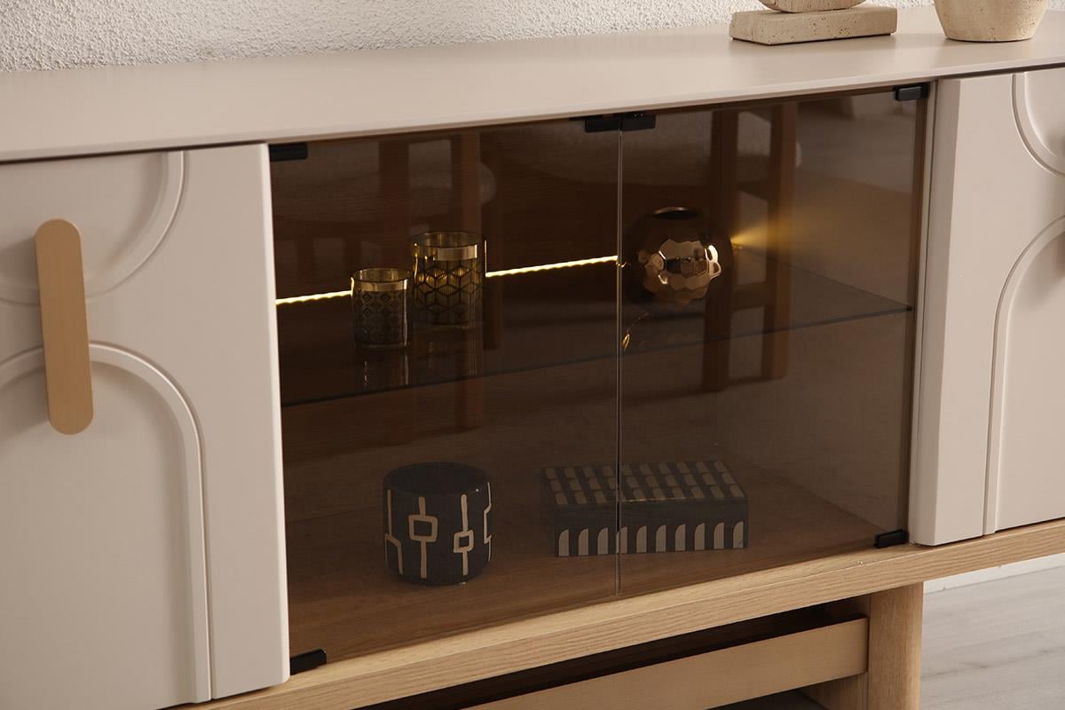 ROLL BIANCO YEMEK ODASI TAKIMI(ÜNİTE DAHİL)Modern Yemek Odası Takımı