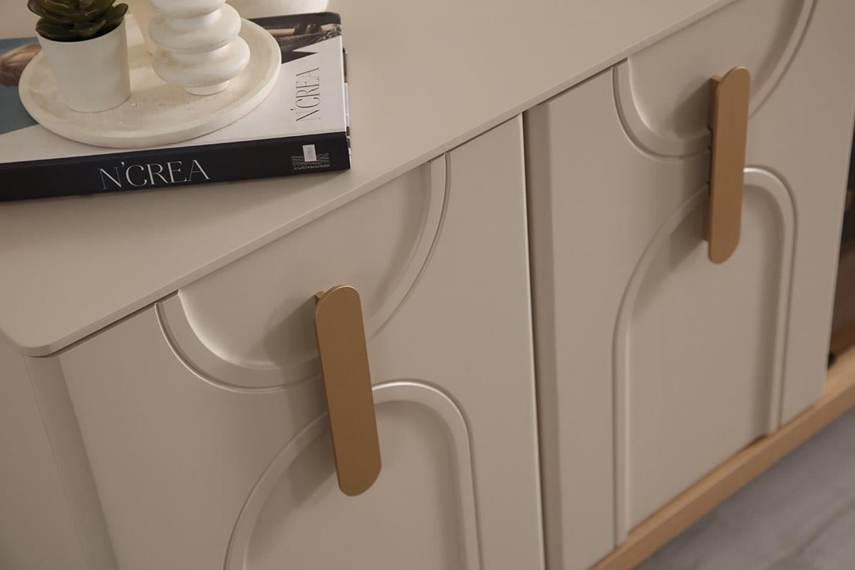 ROLL BIANCO YEMEK ODASI TAKIMI(ÜNİTE DAHİL)Modern Yemek Odası Takımı