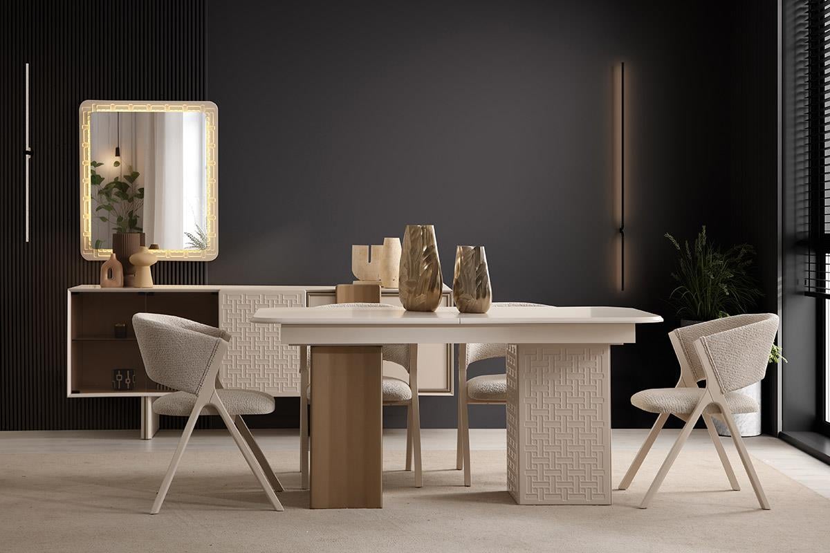 ROLL FLORYA YEMEK ODASI TAKIMI(ÜNİTE DAHİL)Modern Yemek Odası Takımı