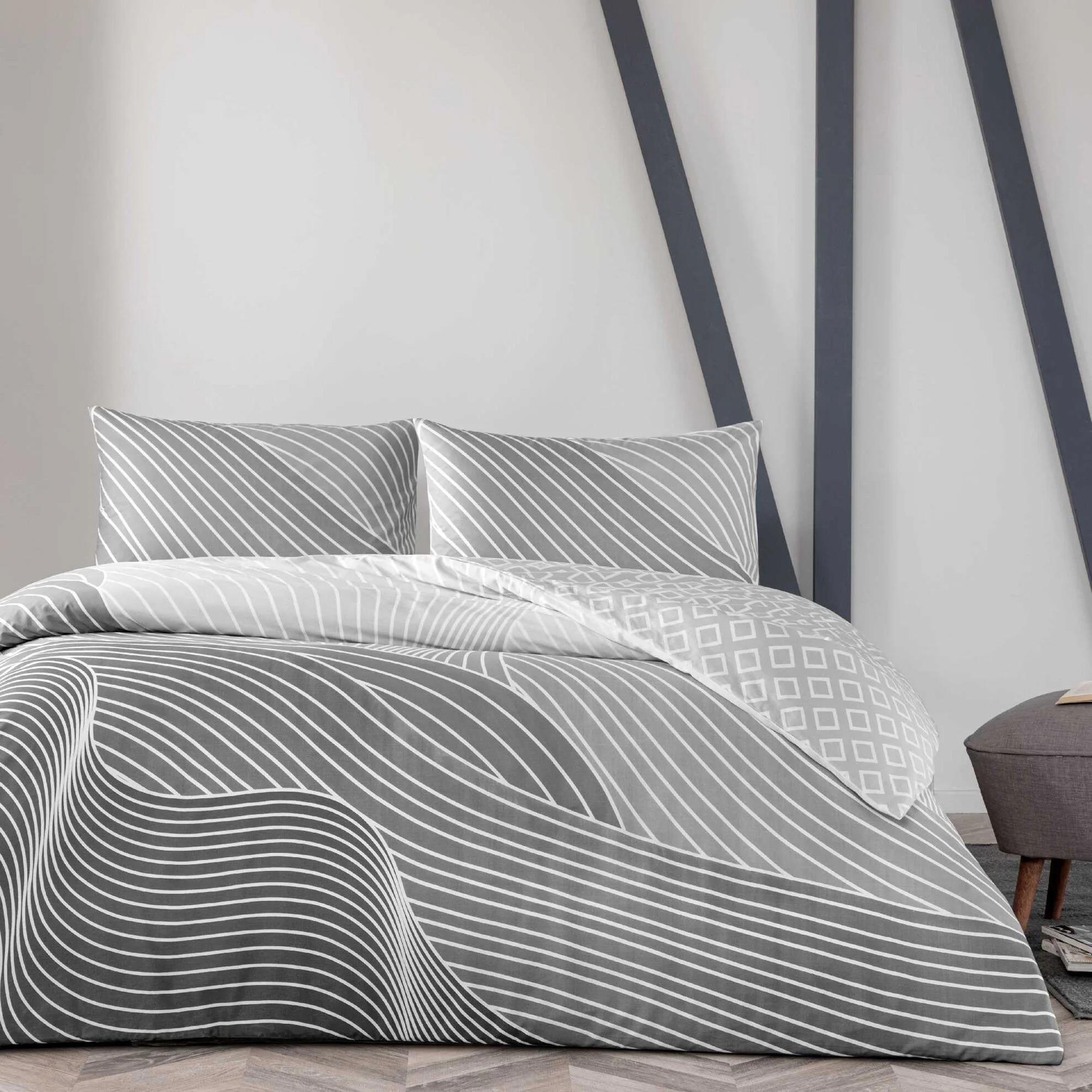 Taç 3464 Crumbly Çift Kişilik Nevresim Takımı GrıNEVRESİM TAKIMI Ç.K