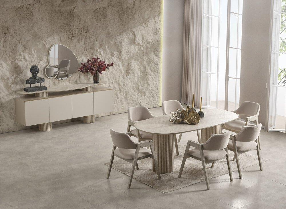 BİGE ARTEMIS YEMEK ODASI TAKIMI(ÜNİTE DAHİL)Modern Yemek Odası Takımı