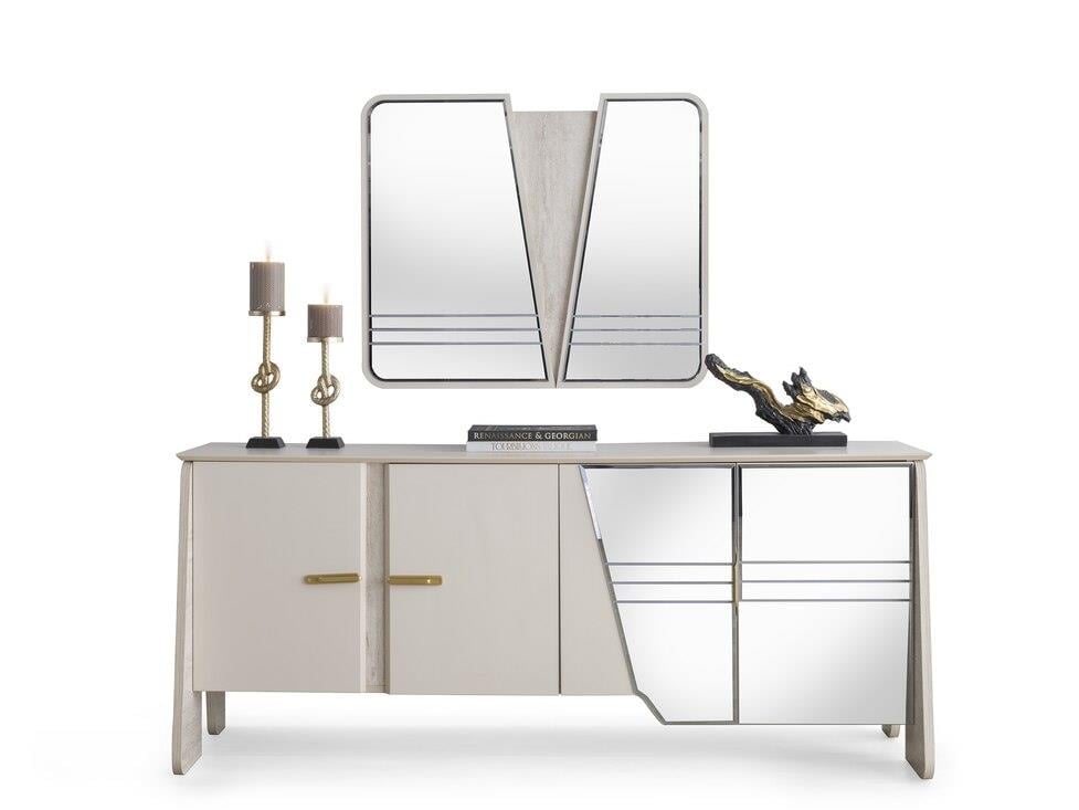 Vize Madrid Yemek Odası Takımı-(6 Ad.Sand+Ünite Dahil)Modern Yemek Odası Takımı