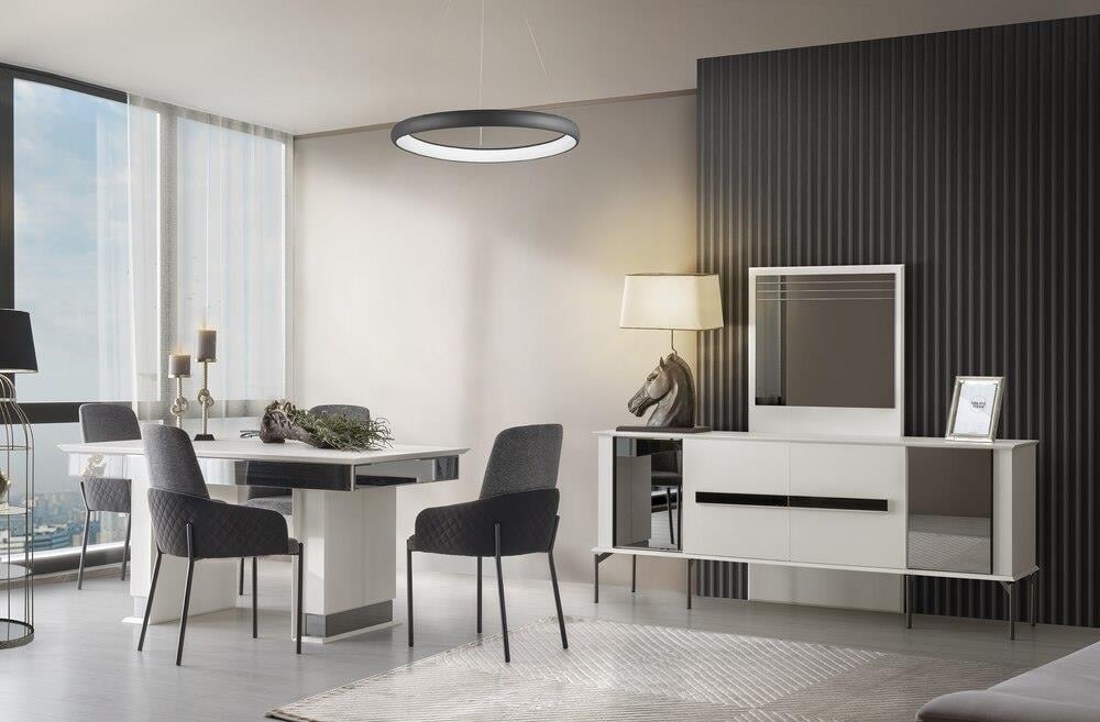 Vize Moda(Modena) Yemek Odası Takımı-(6 Ad.Sand+Ünite Dahil)Modern Yemek Odası Takımı