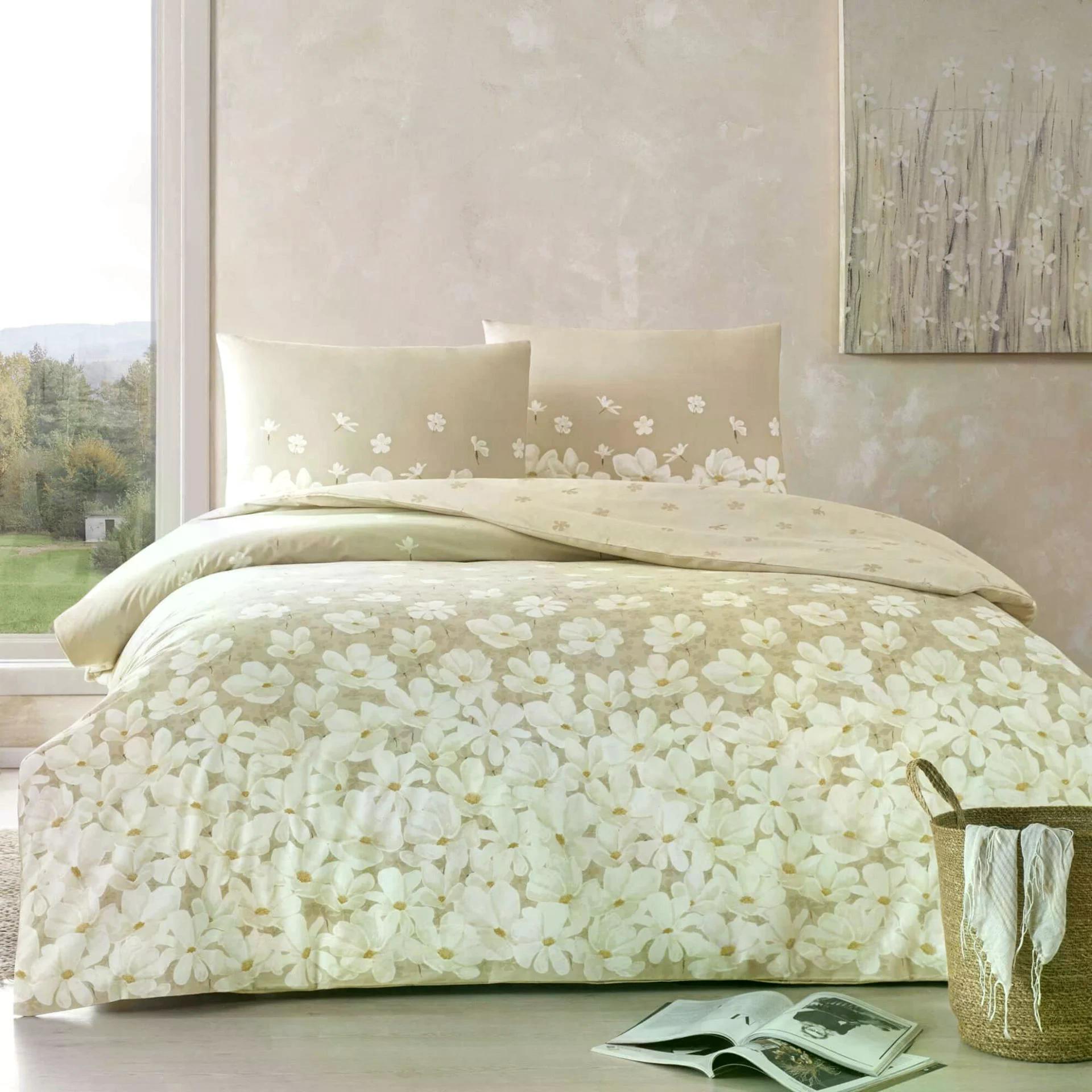 Taç 3464 Çift Kişilik Aprıl Çift Kişilik Nevresim Takımı BejNEVRESİM TAKIMI Ç.K