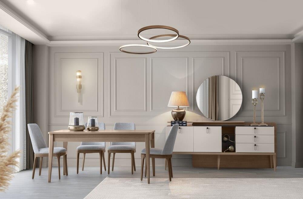 Vize Galata(Golf) Yemek Odası Takımı-(6 Ad.Sand+Ünite Dahil)Modern Yemek Odası Takımı