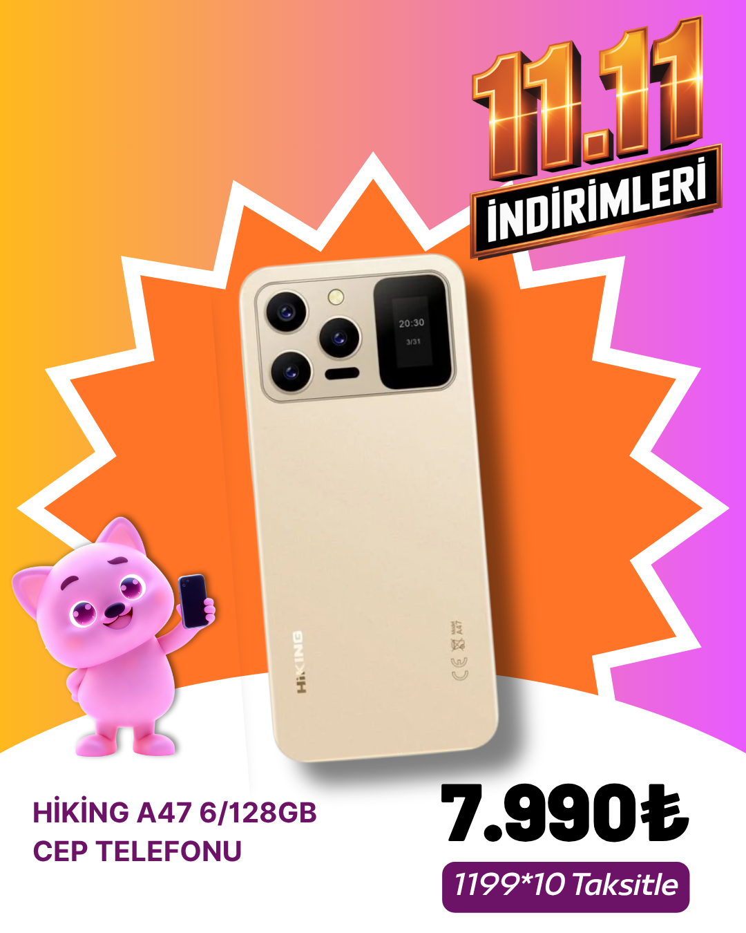 HİKİNG A47 6/128GB CEP TELEFONUCEP TELEFONU