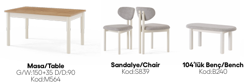 EVİSSA BELONNİ 73401 YEMEK ODASI TAKIMI(ÜNİTESİZ)Modern Yemek Odası Takımı