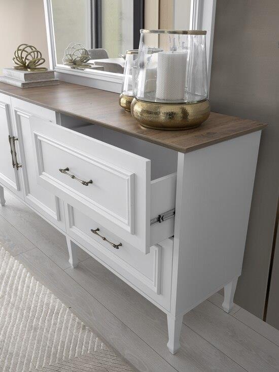 Vize Alsara Yemek Odası Takımı-(6 Ad.Sand+Ünite Dahil)Modern Yemek Odası Takımı