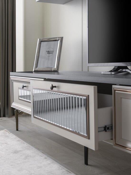 Vize Riva(Morell) Yemek Odası Takımı-(6 Ad.Sand+Ünite Dahil)Modern Yemek Odası Takımı