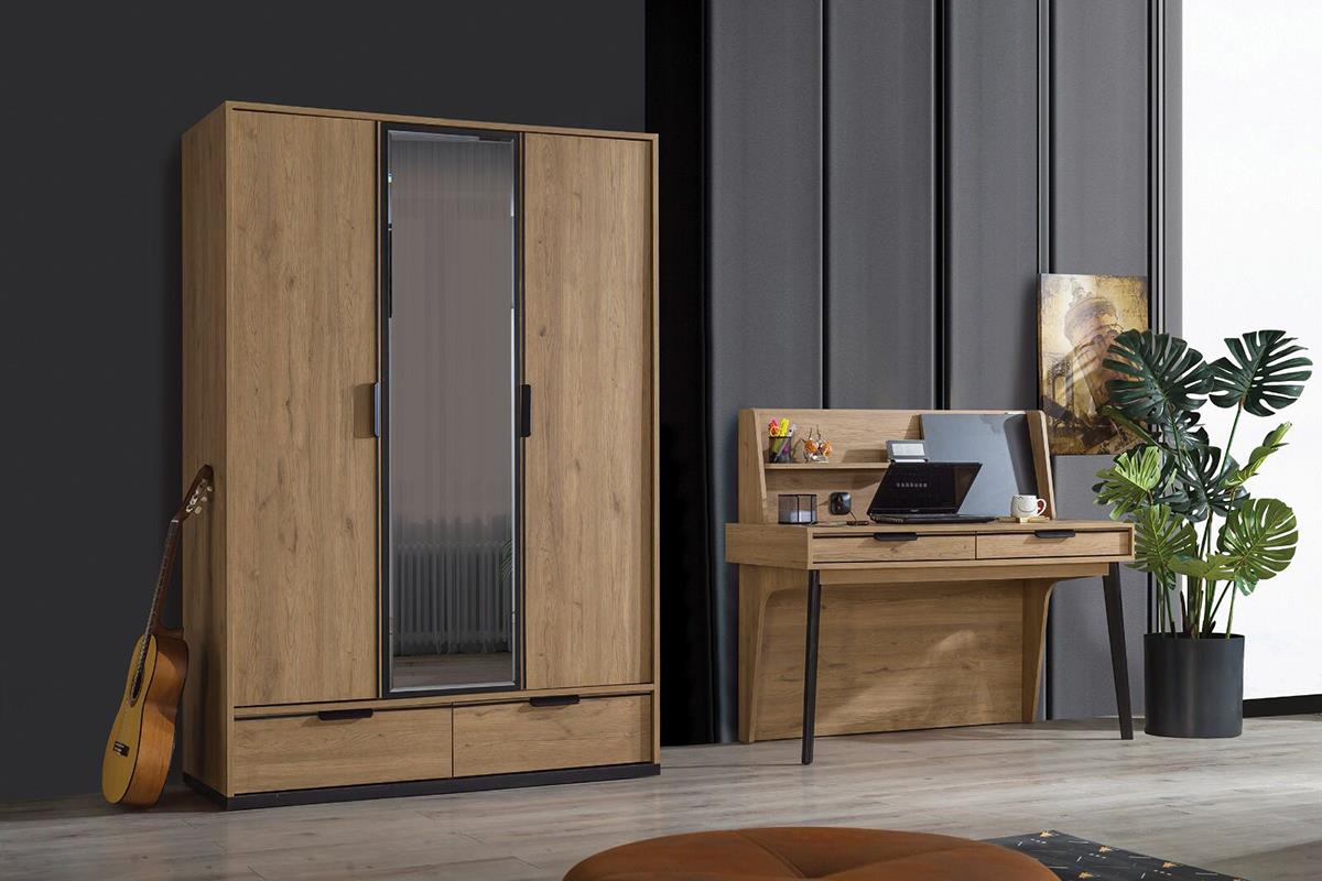 Seven Kolezyum 3 Kapılı Orta Kapak Aynalı DolapDolap