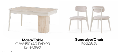 EVİSSA NOVA 73101 YEMEK ODASI TAKIMI(ÜNİTESİZ)Modern Yemek Odası Takımı