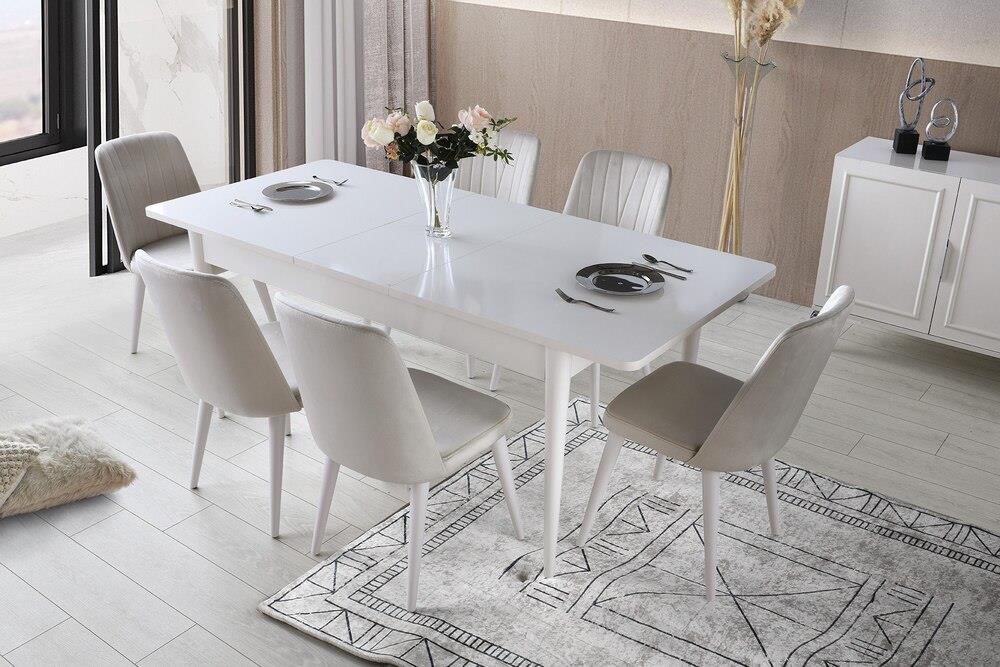 Vize Viyana Yemek Odası Takımı-(6 Ad.Sand+Ünite Dahil)Modern Yemek Odası Takımı