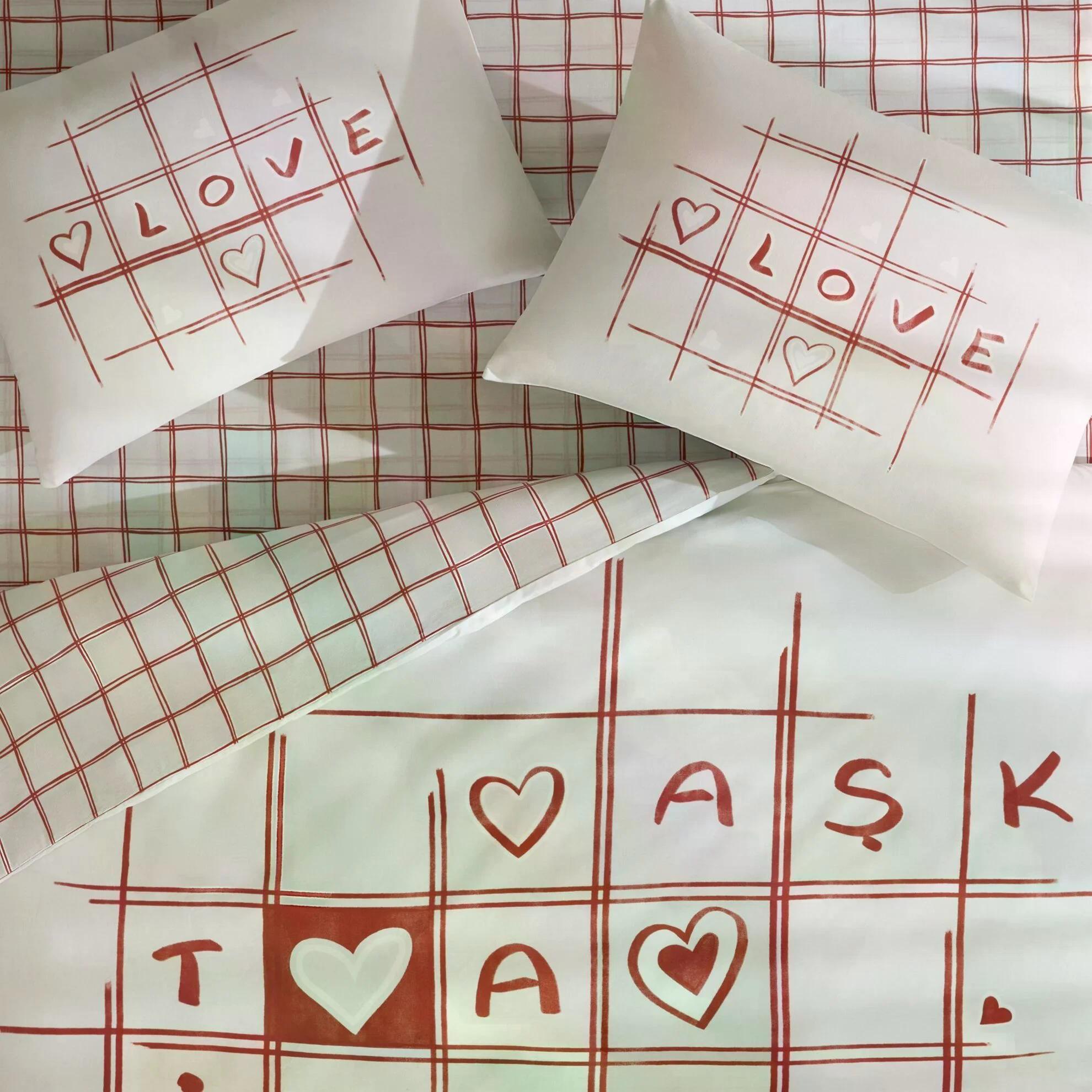 Taç 4672 Romenta Glow Çift Kişilik Nevresim Takımı KırmızıNEVRESİM TAKIMI Ç.K