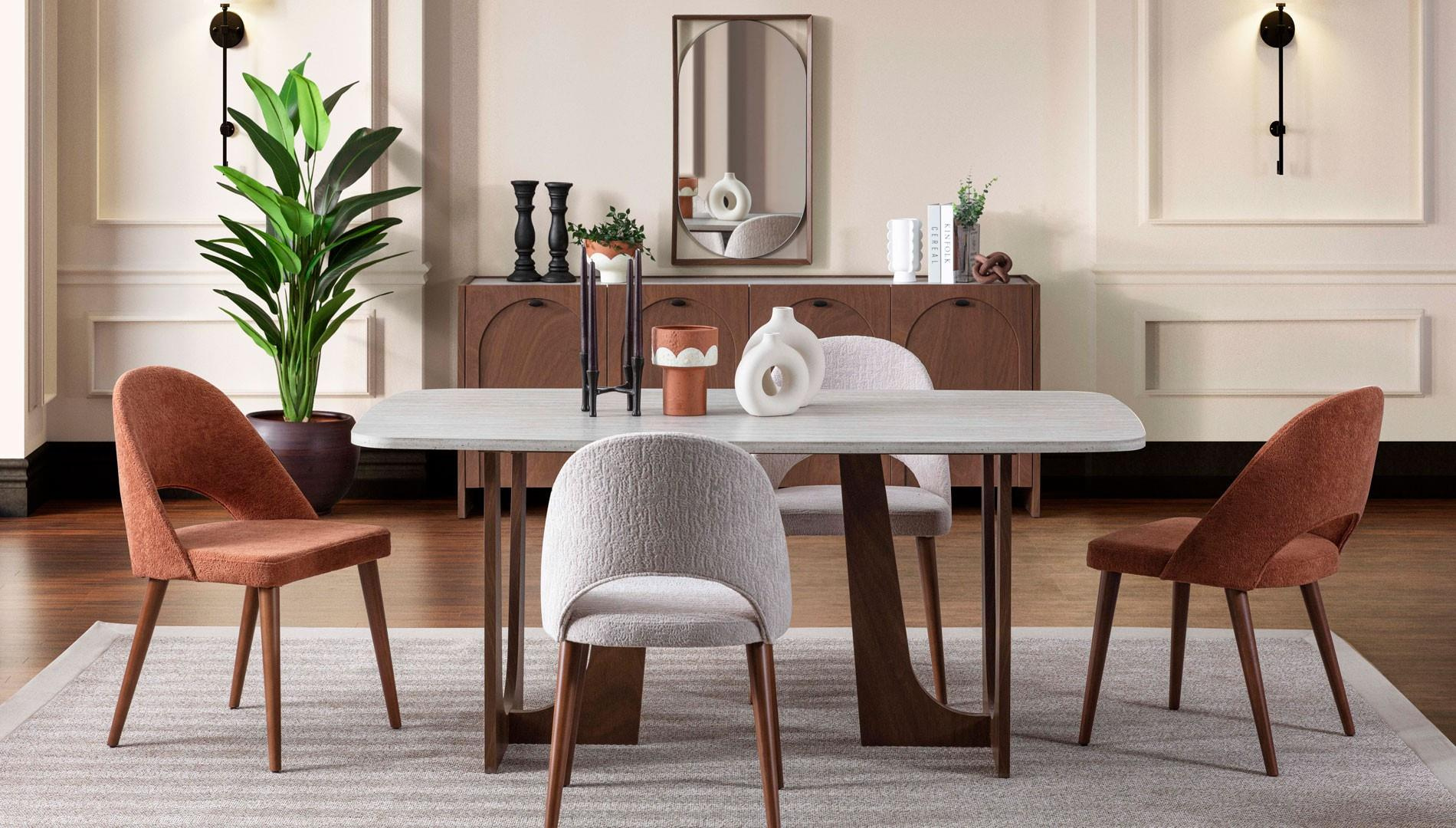 GALA MALAGA YEMEK ODASI TAKIMII(ÜNİTESİZ)-LUX SANDALYELİModern Yemek Odası Takımı