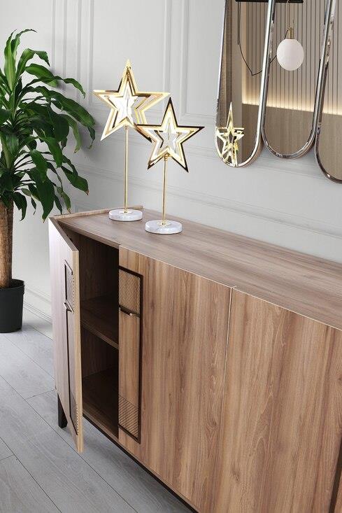 Vize Zen Yemek Odası Takımı-(6 Ad.Sand+Ünite Dahil)Modern Yemek Odası Takımı