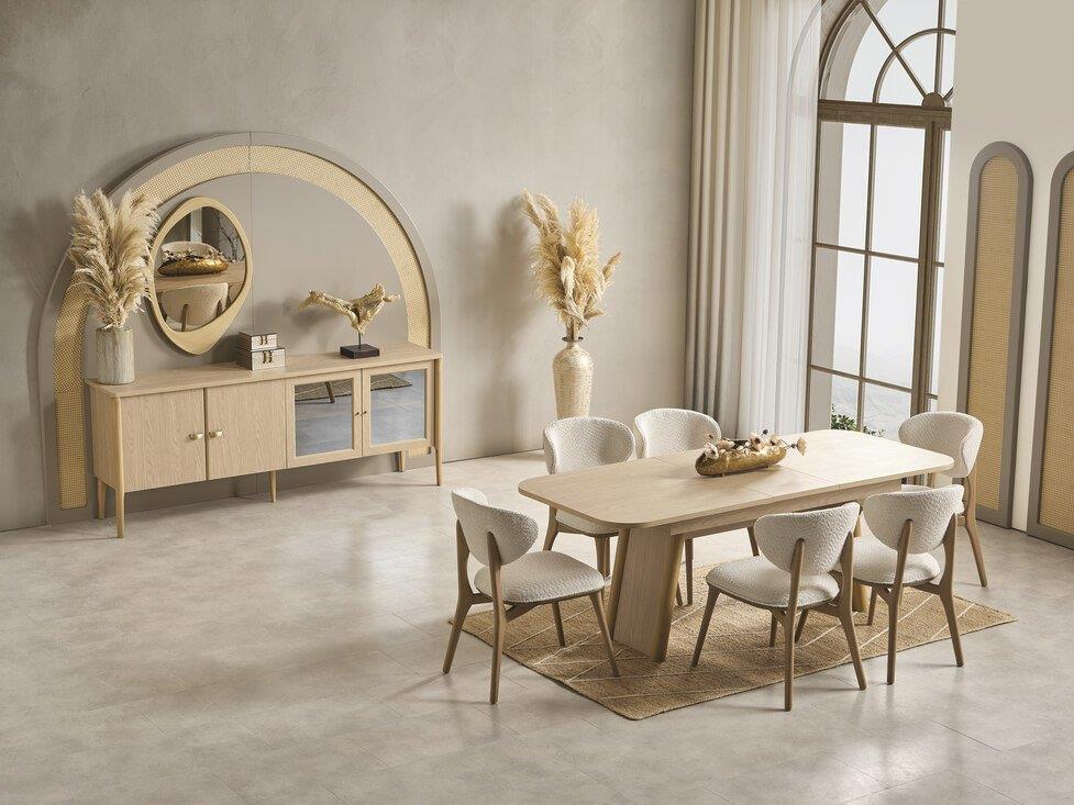 BİGE HERA YEMEK ODASI TAKIMI(ÜNİTE DAHİL)Modern Yemek Odası Takımı