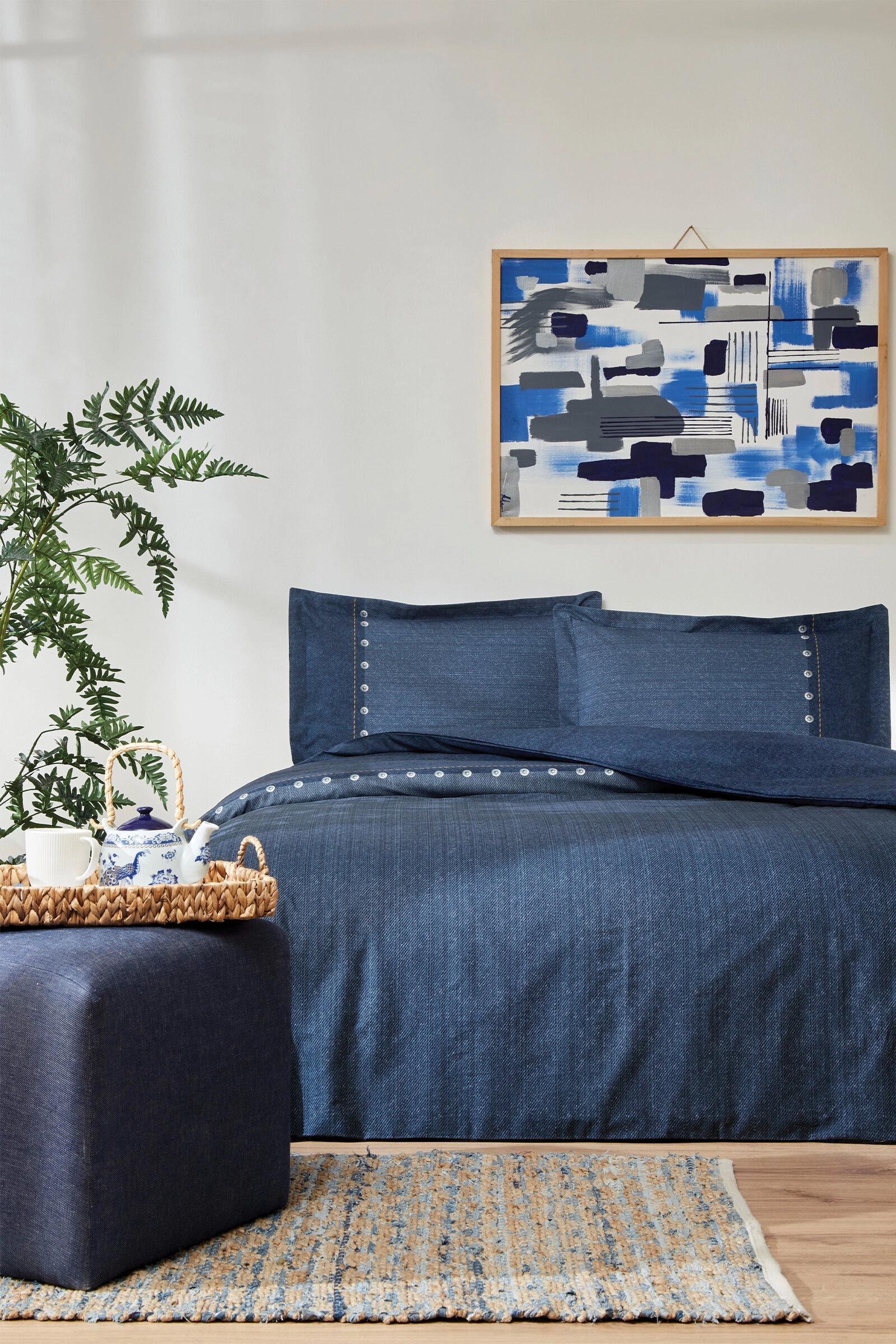 Özdilek Oregon Çift Kişilik Fitted Nevresim Takımı LacivertNEVRESİM TAKIMI Ç.K