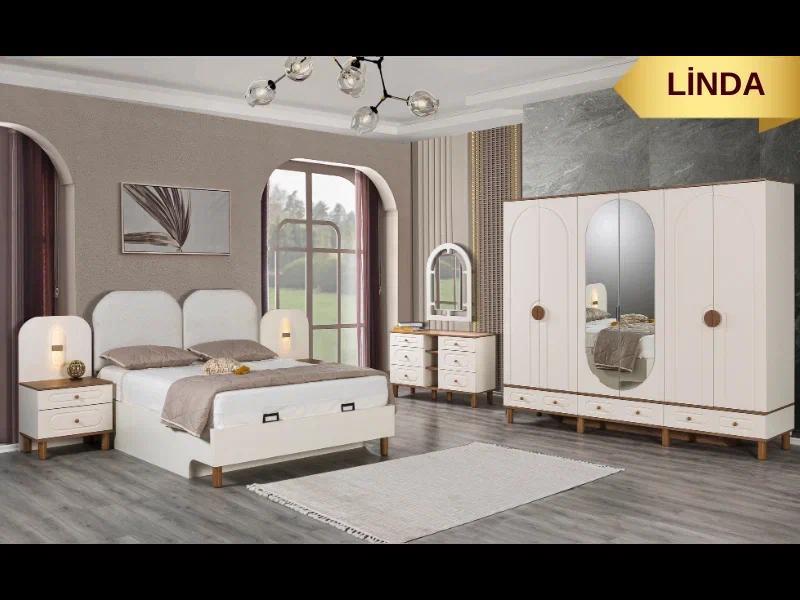 KZN LİNDA YATAK ODASI TAKIMI-BAZALI(APLİKLİ+Ş.AYNASI DAHİL)YATAK ODASI TAKIMI