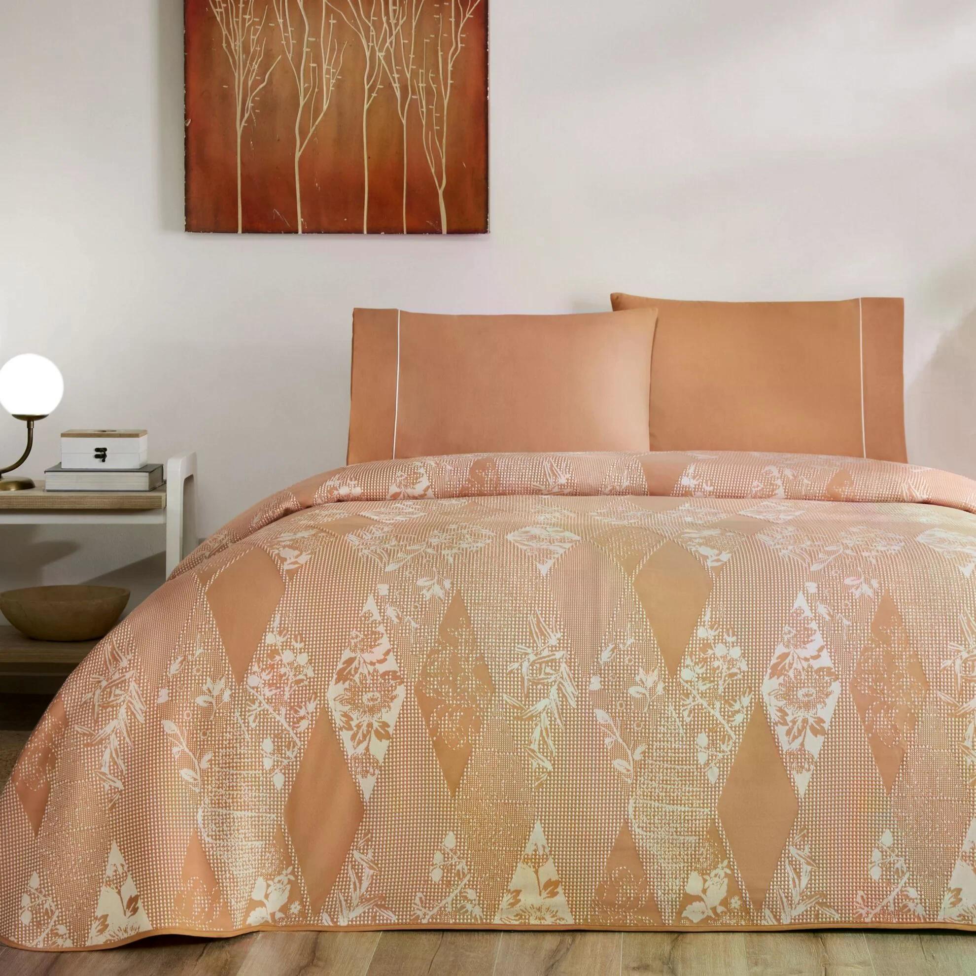 Taç 3698 Jakarlı Çift Kişilik Pike Takımı Flava KiremitPİKE TAKIMI Ç.K