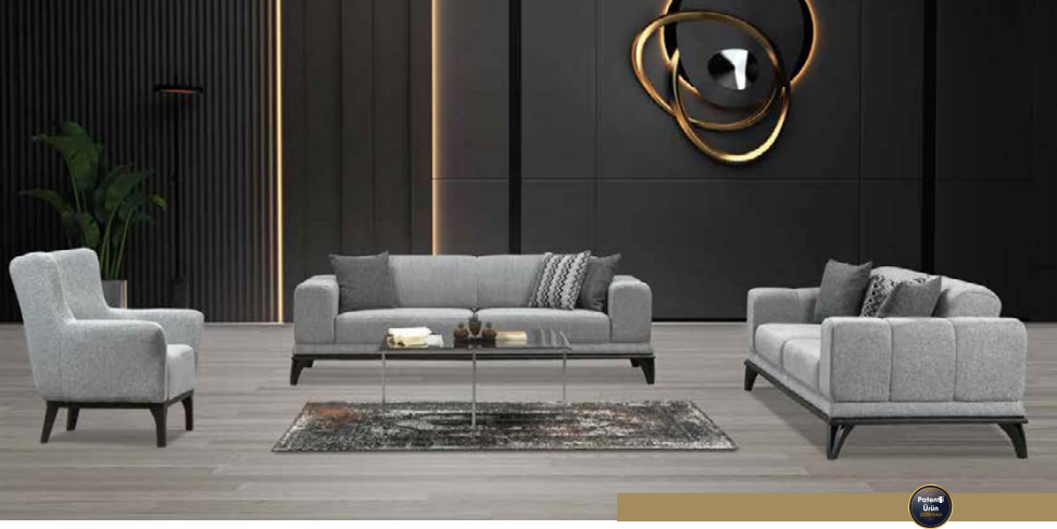 Döşek Bugatti 3+3+1 Koltuk Takımı-Orijinal RenkModern Koltuk Takımı