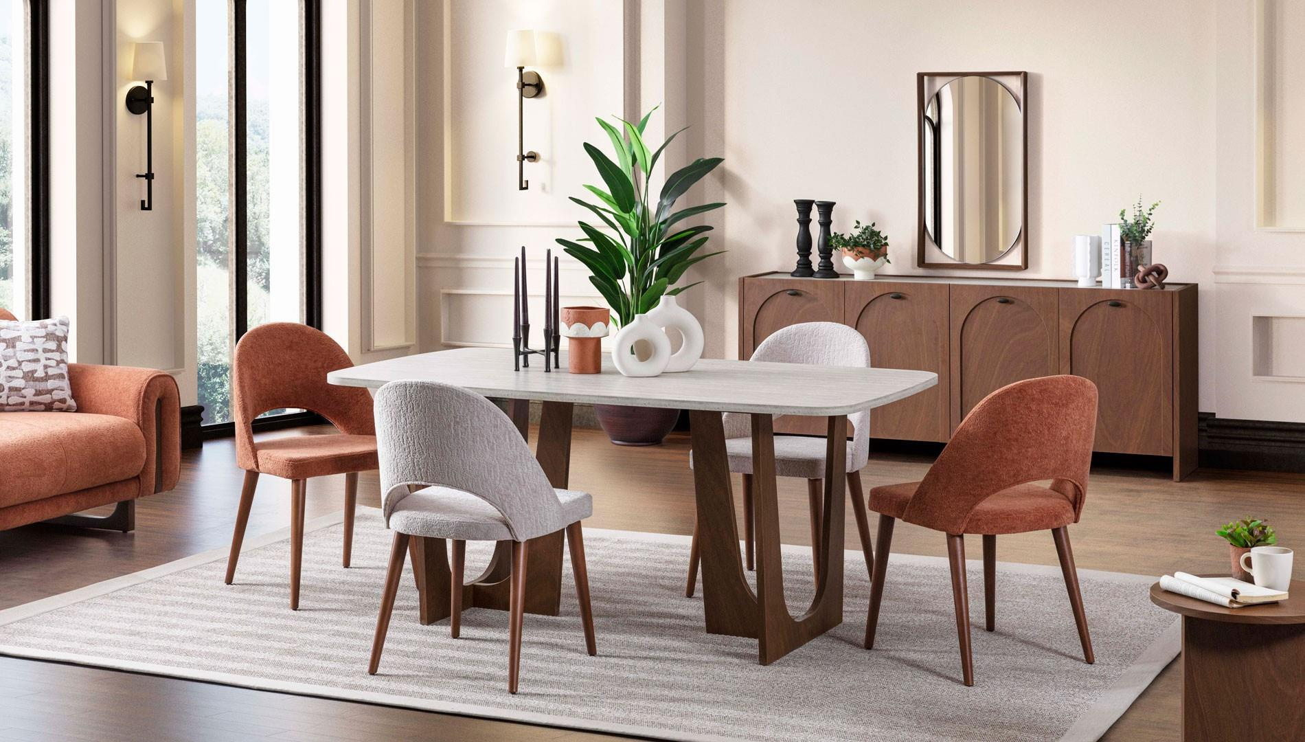 GALA MALAGA YEMEK ODASI TAKIMII(ÜNİTESİZ)-LUX SANDALYELİModern Yemek Odası Takımı