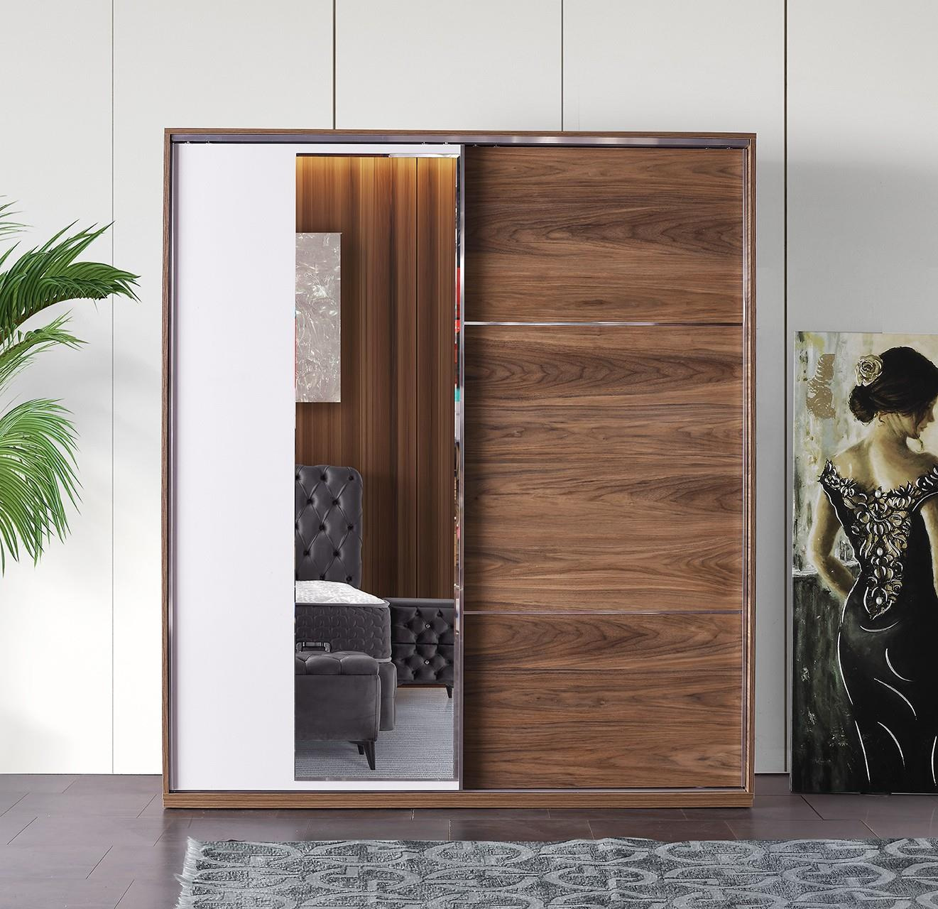 Vize Azra 200'lük Sürgülü Dolap-kaman Ceviz - Hedef AVM'de Elden