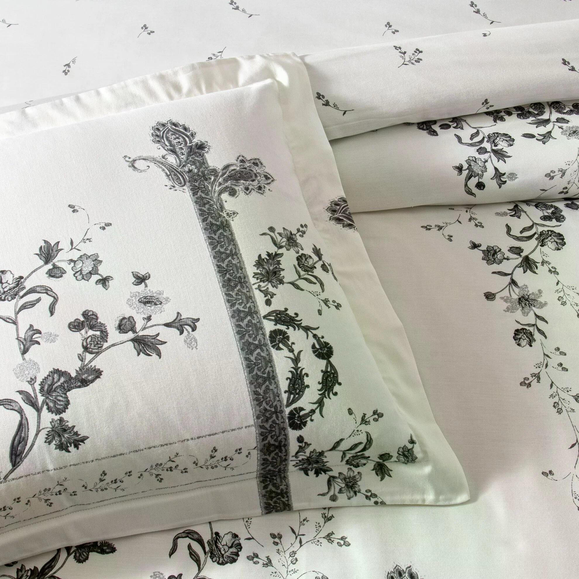 Taç 3254 Saten Çift Kişilik Nevresim Takımı Clymena BeyazNEVRESİM TAKIMI Ç.K