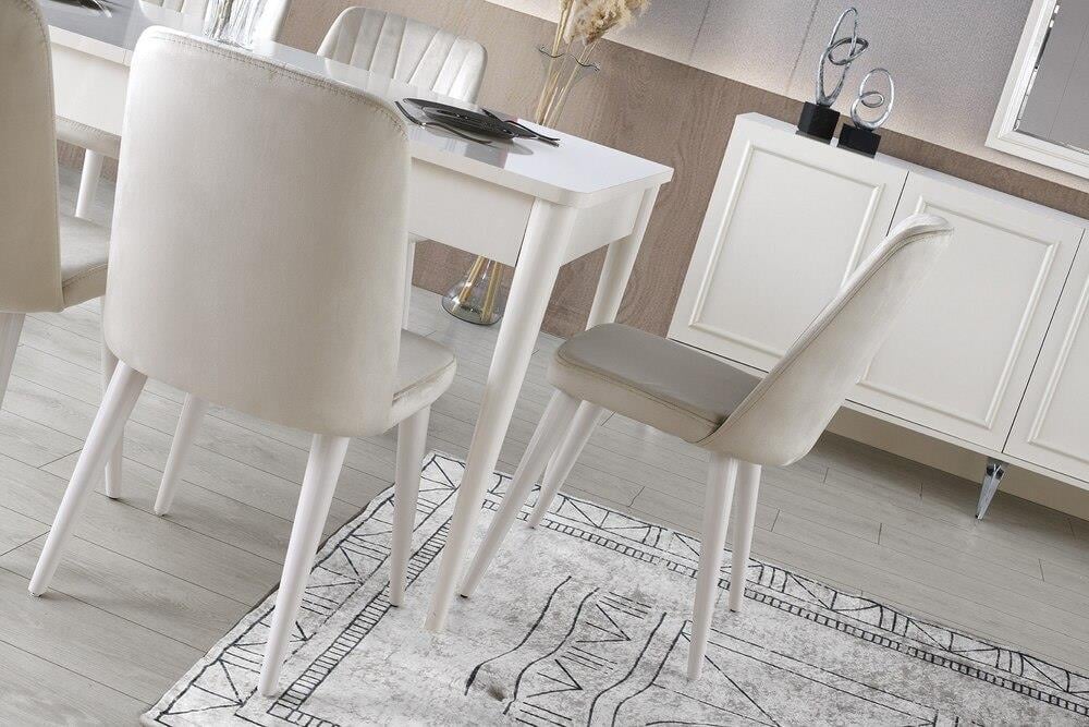 Vize Viyana Yemek Odası Takımı-(6 Ad.Sand+Ünite Dahil)Modern Yemek Odası Takımı