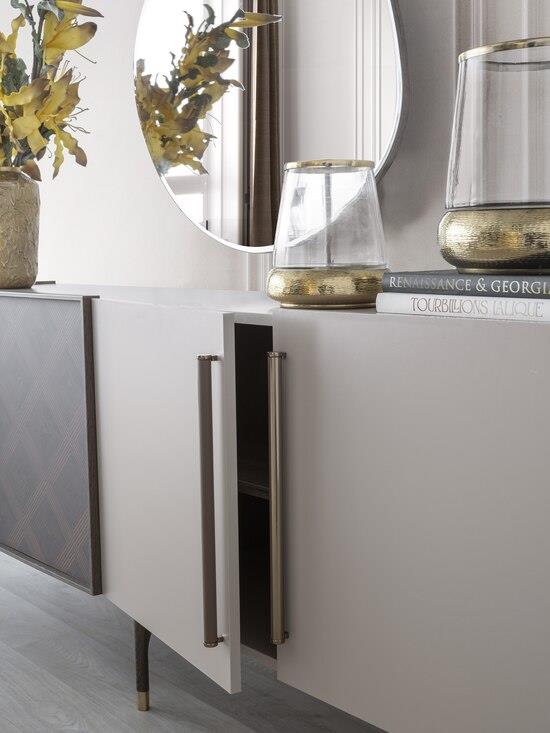 Vize Rower Yemek Odası Takımı-(6 Ad.Sand+Ünite Dahil)Modern Yemek Odası Takımı