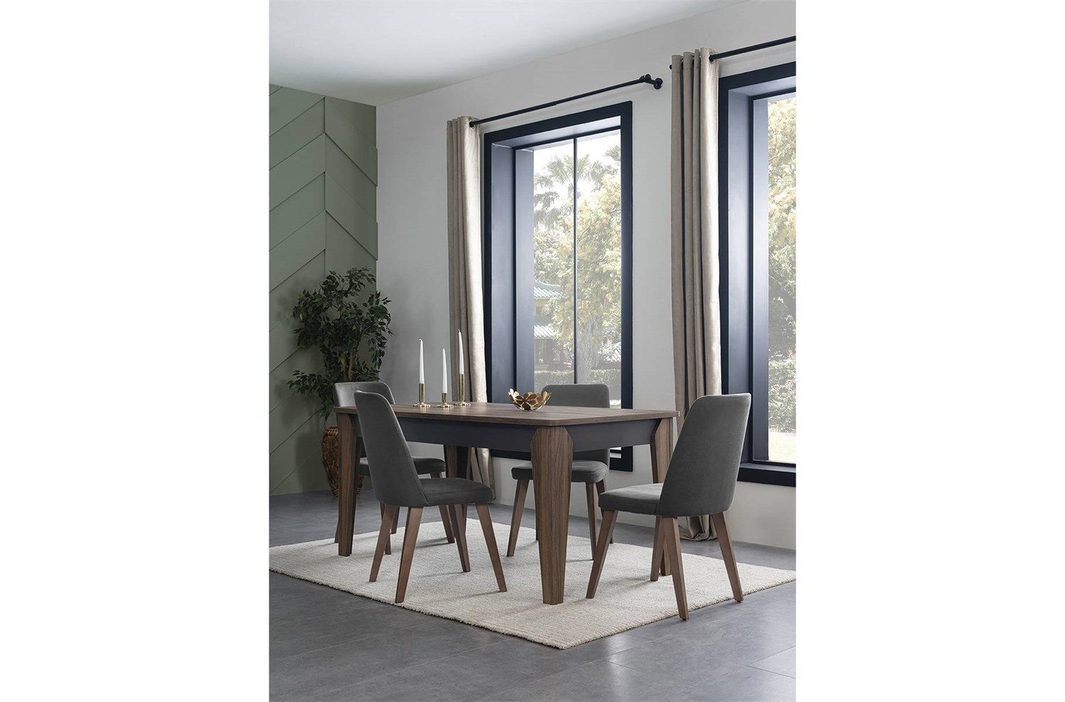 Decohill Puma Yemek Odası Takımı(6 Adet Sand.Ve Ünite Dahil)Modern Yemek Odası Takımı