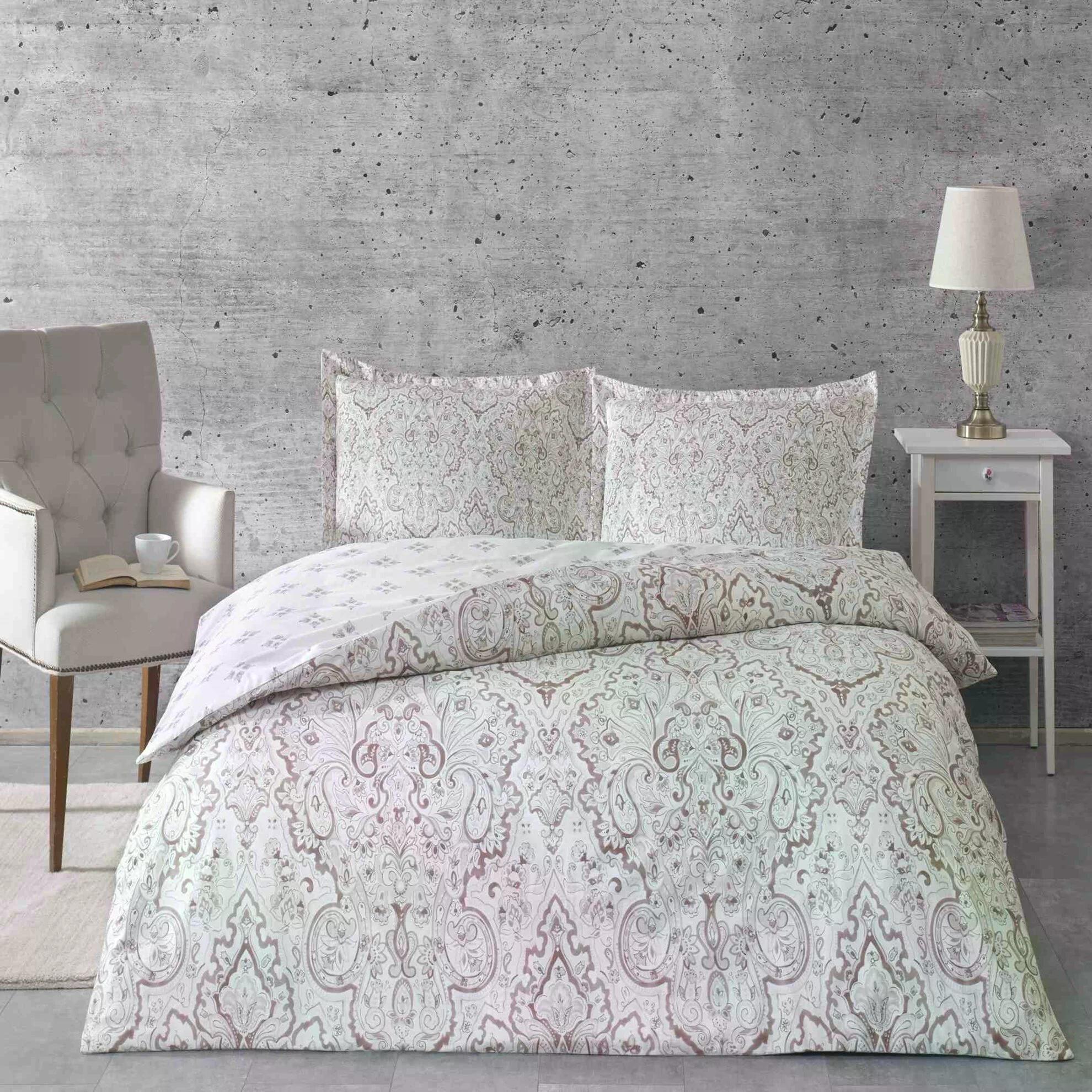 Taç 3254 Saten Çift Kişilik Nevresim Takımı Cassandra GrıNEVRESİM TAKIMI Ç.K