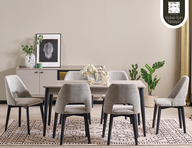 EVİSSA NGUSTO 73501 YEMEK ODASI TAKIMI(ÜNİTESİZ)Modern Yemek Odası Takımı