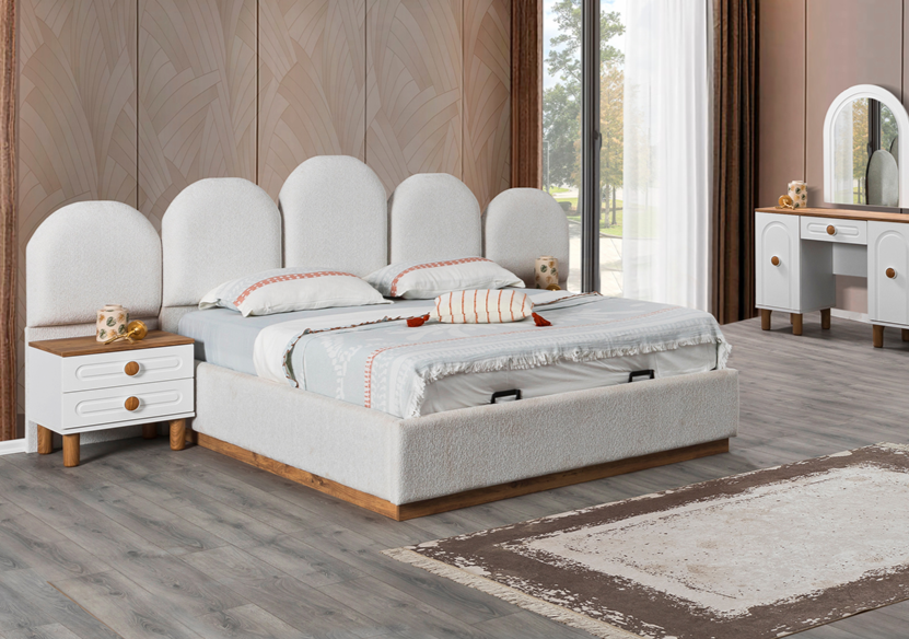 KZN PERA YATAK ODASI TAKIMI-BAŞLIKLI(BAŞLIK EKLERİ+Ş.AYNASI DAHİL)Yatak Odası Takımı