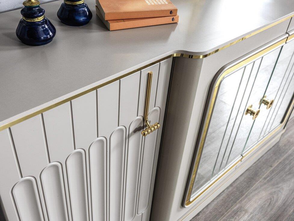 MODASEL ATLAS YEMEK ODASI TAKIMI(ATLAS SANDALYELI(KREM)-ÜNİTELİ)Modern Yemek Odası Takımı