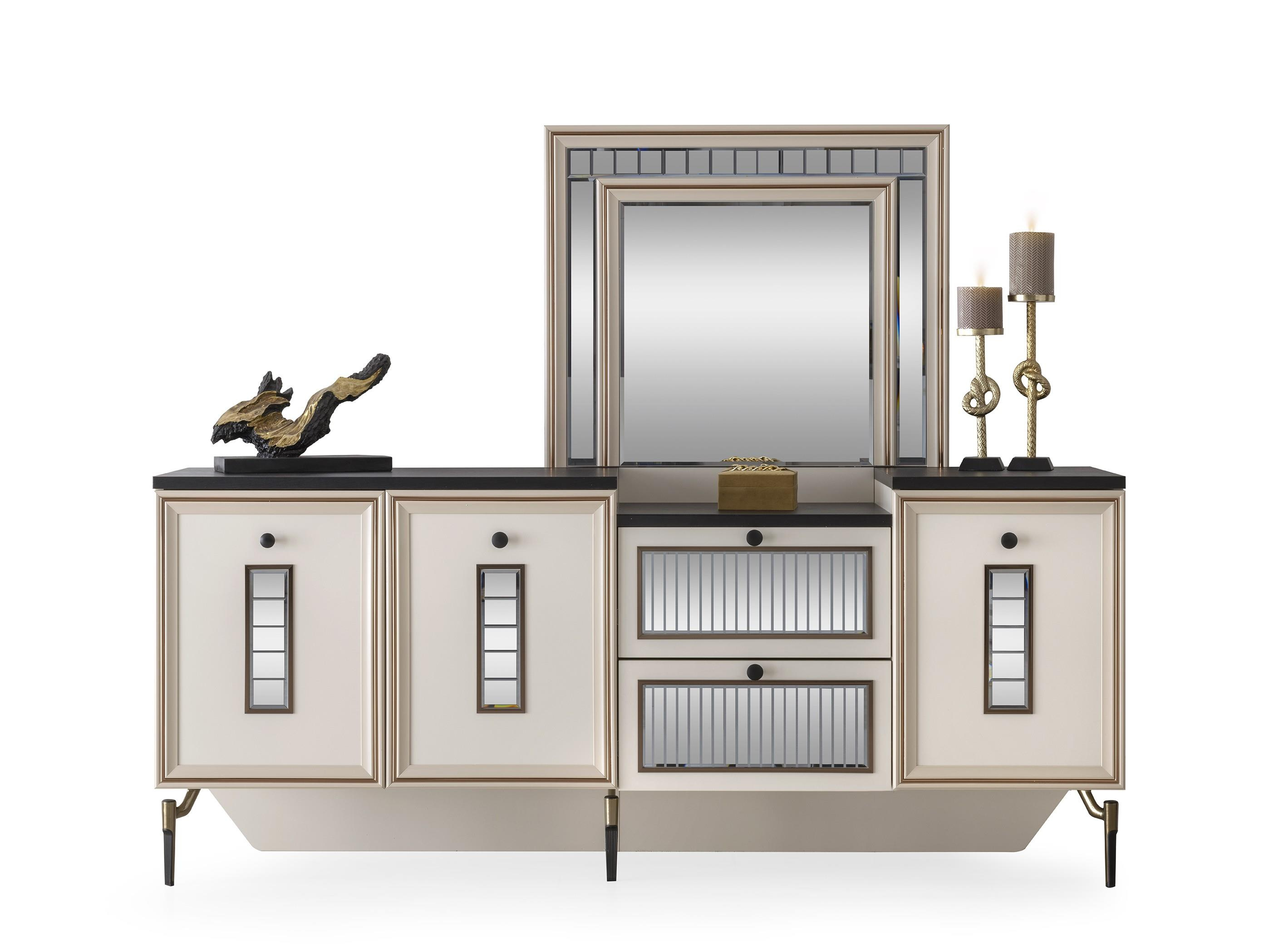 Vize Riva(Morell) Yemek Odası Takımı-(6 Ad.Sand+Ünite Dahil)Modern Yemek Odası Takımı