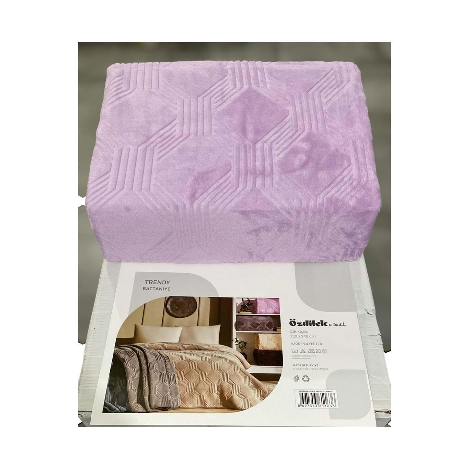 Özdilek Trendy Art Deco Tek Kişilik Battaniye - LavantaBattaniye
