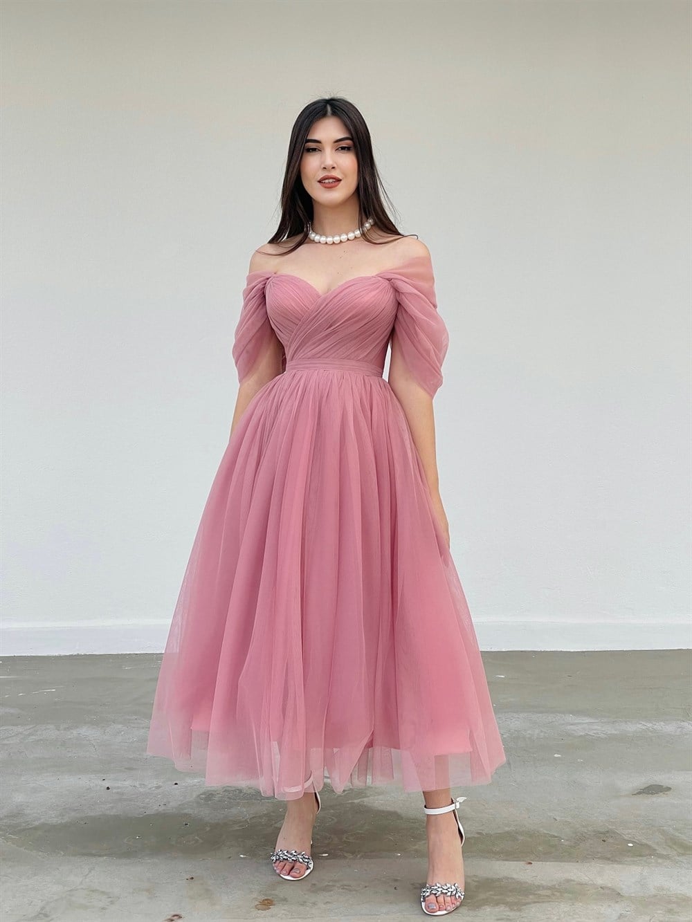 TheElsa | GİYİM | TAKI | Aden Pudra Pembe Özel Tasarım Korse Tül ElbiseELBİSEAden Pudra Pembe Özel Tasarım Korse Tül Elbise