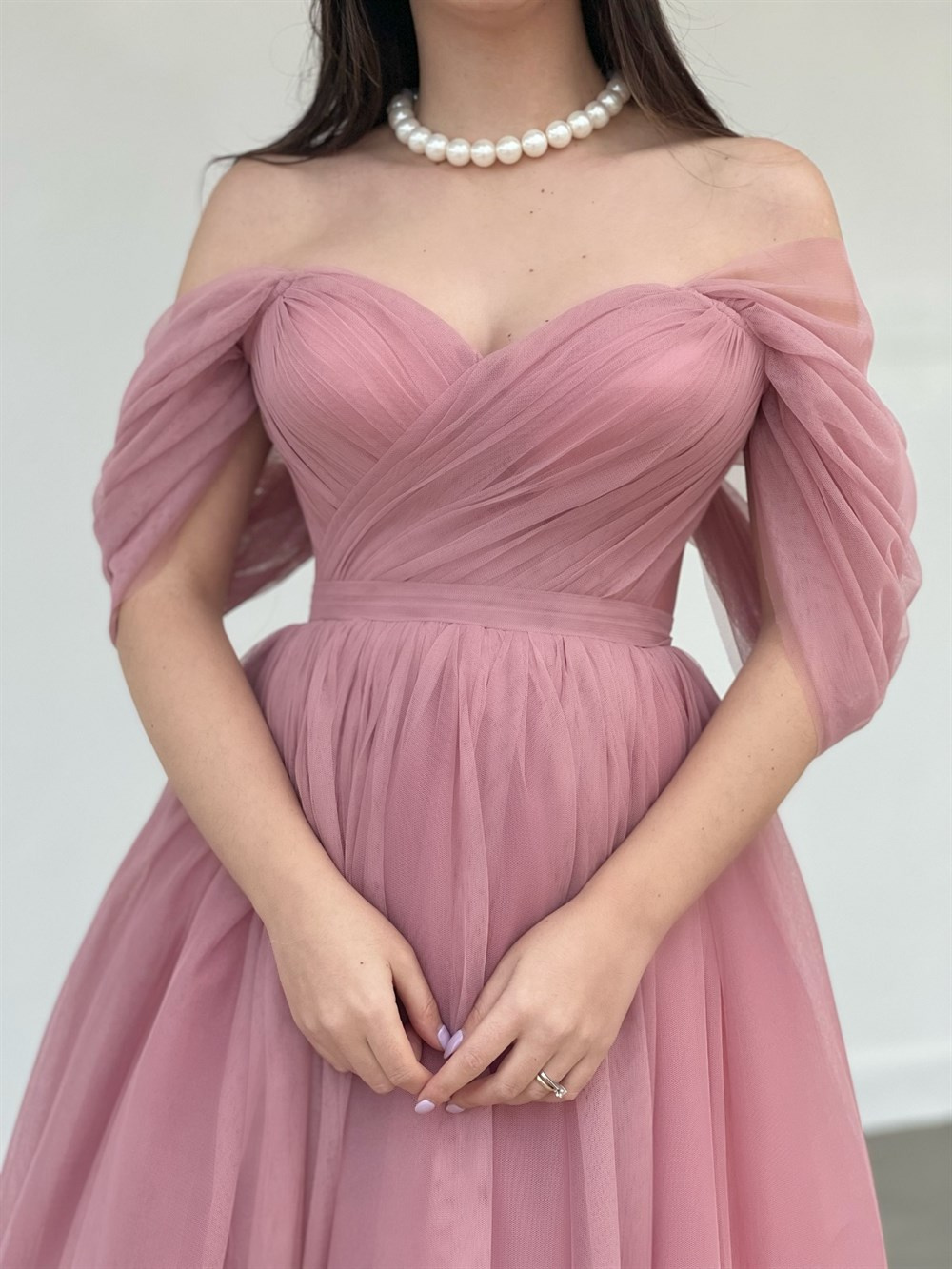 TheElsa | GİYİM | TAKI | Aden Pudra Pembe Özel Tasarım Korse Tül ElbiseELBİSEAden Pudra Pembe Özel Tasarım Korse Tül Elbise