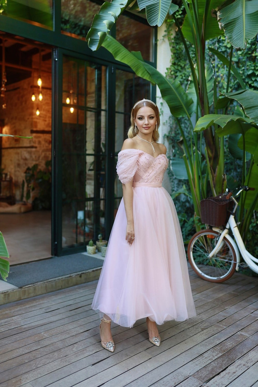 TheElsa | GİYİM | TAKI | Clara Pudra Pembe Özel Tasarım Abiye Tül ElbiseELBİSEClara Pudra Pembe Özel Tasarım Abiye Tül Elbise