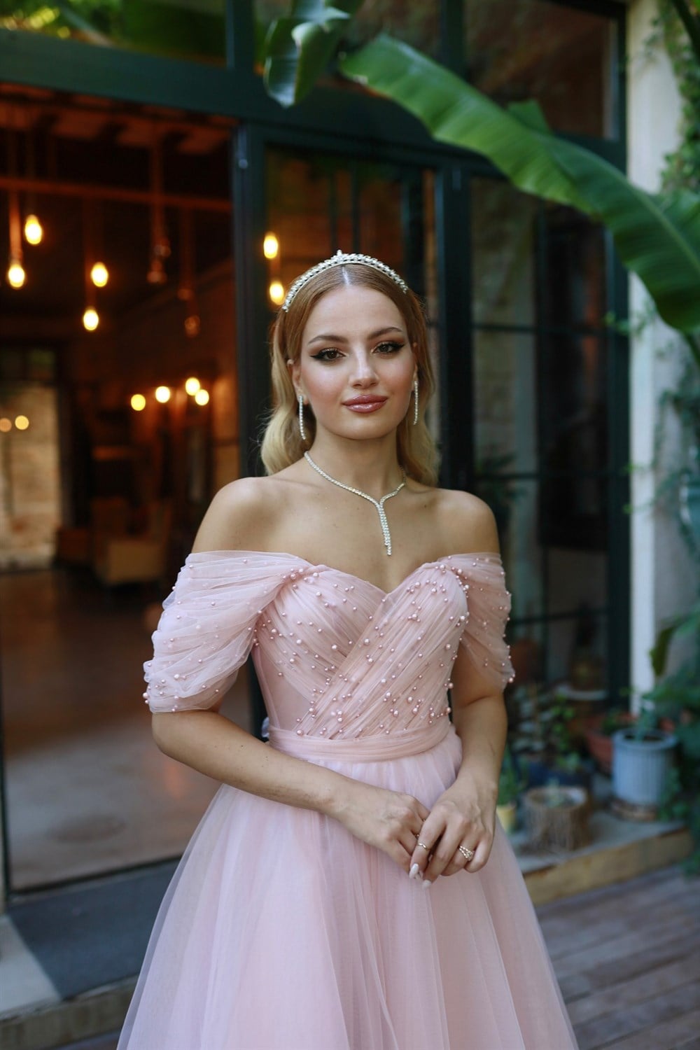 TheElsa | GİYİM | TAKI | Clara Pudra Pembe Özel Tasarım Abiye Tül ElbiseELBİSEClara Pudra Pembe Özel Tasarım Abiye Tül Elbise