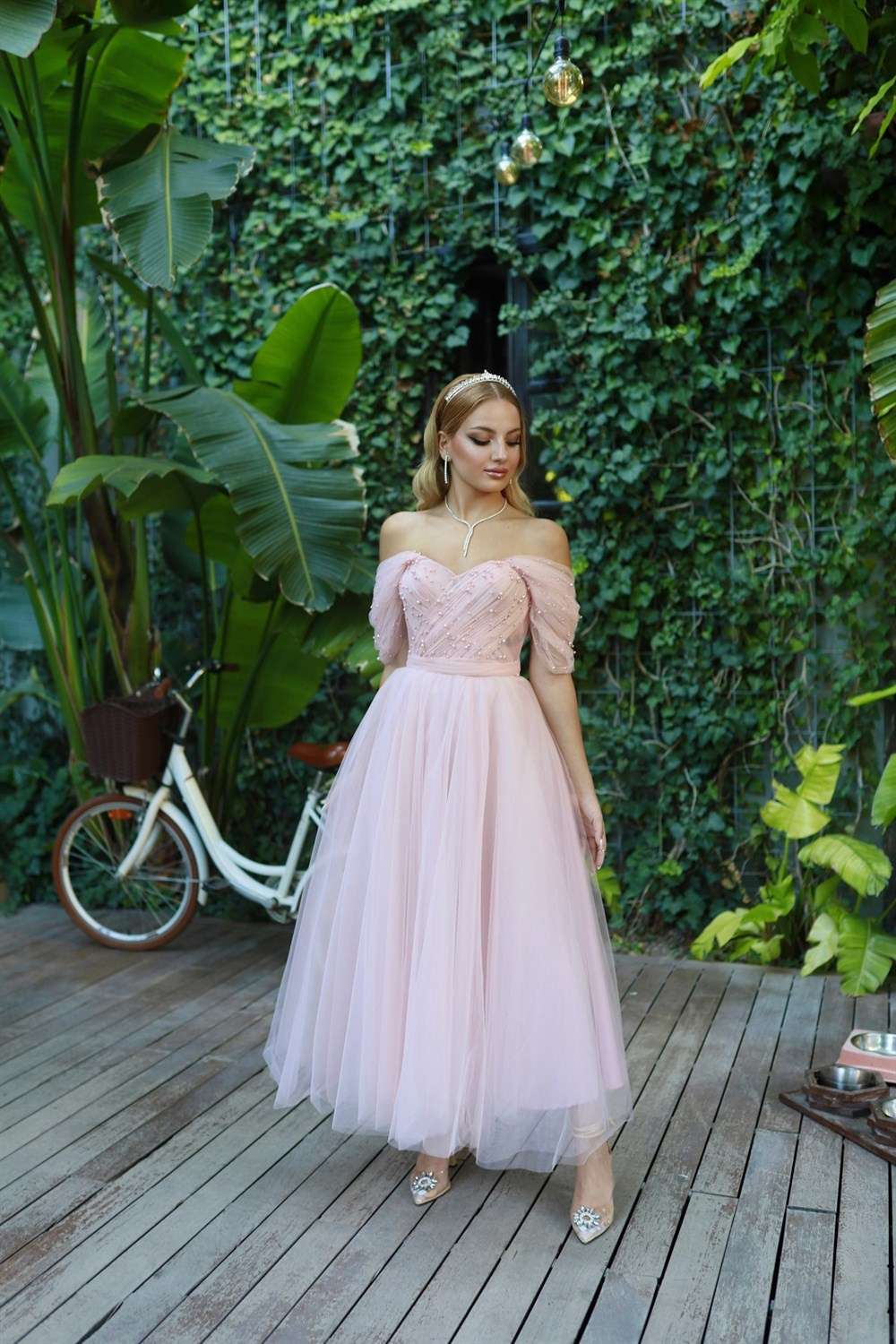 TheElsa | GİYİM | TAKI | Clara Pudra Pembe Özel Tasarım Abiye Tül ElbiseELBİSEClara Pudra Pembe Özel Tasarım Abiye Tül Elbise