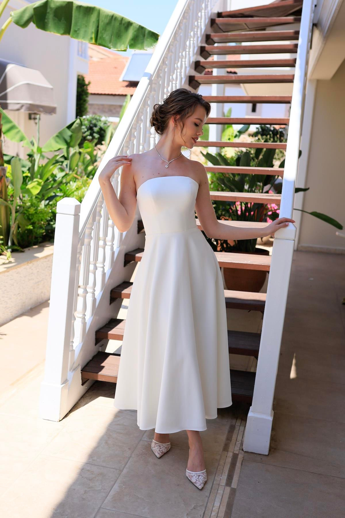 TheElsa | |Elena Princess White Special Design Lace Detailed Wedding Engagement DressBEYAZ ELBİSELERElena Princess White Special Design Lace Detailed Wedding Engagement Dress