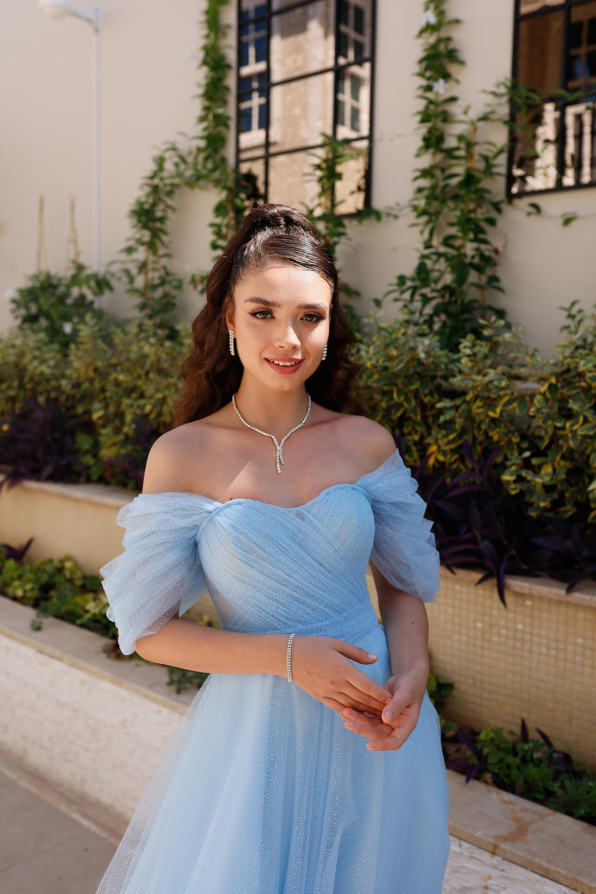 TheElsa | Kişiye Özel Üretim Abiye Elbise | Henna Simli Pudra Pembe Özel Tasarım Abiye Tül ElbiseÖZEL ÜRETİM TASARIM ELBİSELERHenna Simli Bebek Mavi Özel Tasarım Abiye Tül Elbise