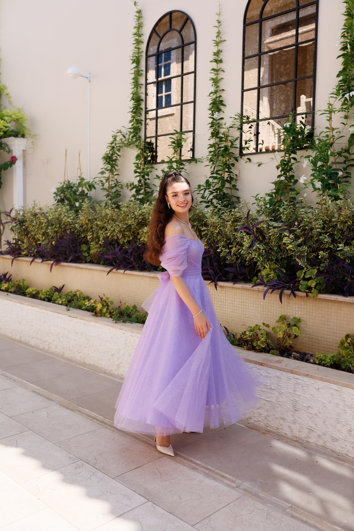 TheElsa | GİYİM | TAKI | Henna Simli Lila Pembe Özel Tasarım Abiye Tül ElbiseÖZEL ÜRETİM ELBİSEHenna Glitter Lilac Pink Special Design Evening Dress Tulle Dress