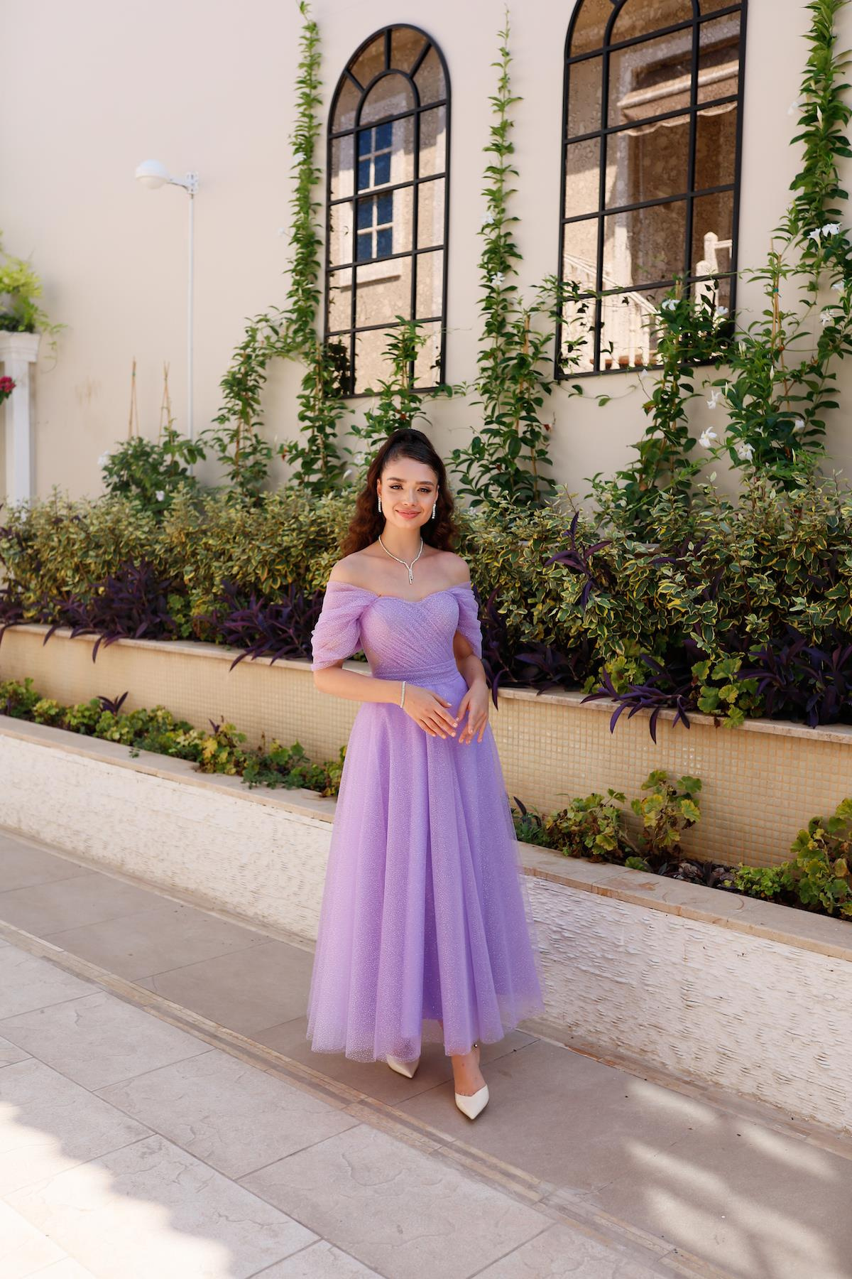 TheElsa | GİYİM | TAKI | Henna Simli Lila Pembe Özel Tasarım Abiye Tül ElbiseÖZEL ÜRETİM ELBİSEHenna Glitter Lilac Pink Special Design Evening Dress Tulle Dress
